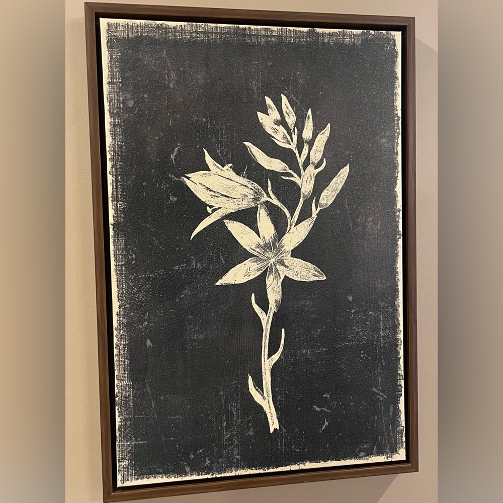 Floral Black and Beige Wall Art